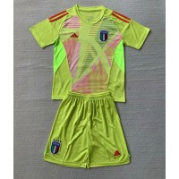 Camiseta Italia Portero Primera Equipación Replica Eurocopa 2024 para niños mangas cortas (+ Pantalones cortos)